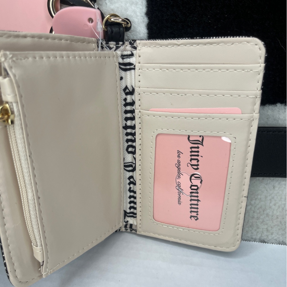 Juicy Couture  MODERN CHIC TAB CARD  WALLET Black Beige Brand New With Tags - Picture 7 of 10